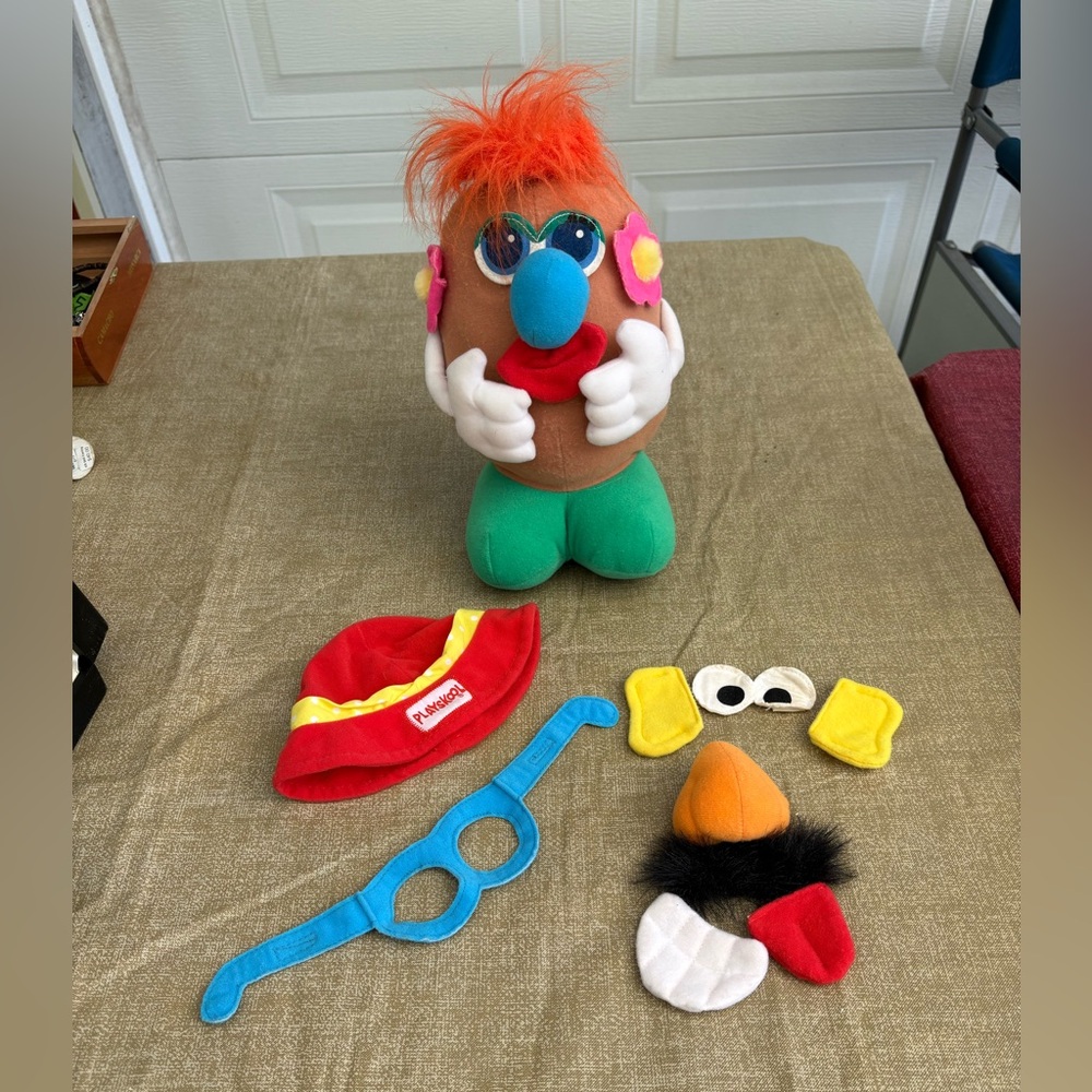 Blue and Green “Mr. / Mrs. Potato Head” Plush Doll Set with Accessories